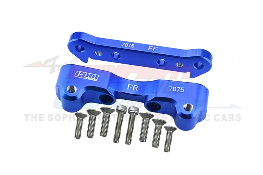 GPM Blue Aluminium Front Suspension Arm Hinge Pin Retainer Set image 80414
