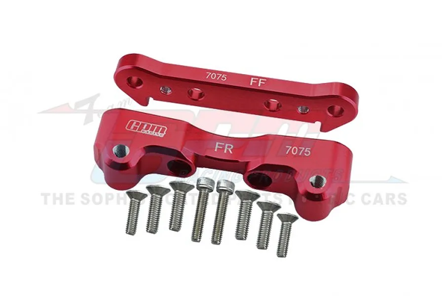 GPM Red Aluminium Front Suspension Arm Hinge Pin Retainer Set image 80416