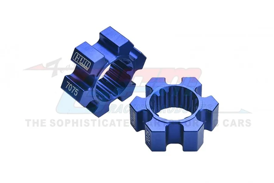GPM Blue Aluminium 24mm Wheel Hexes 2Pcs image 80435