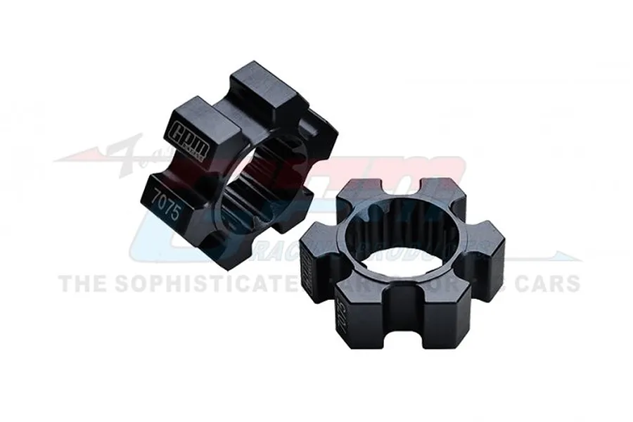 GPM Black Aluminium 24mm Wheel Hexes 2Pcs image 80436