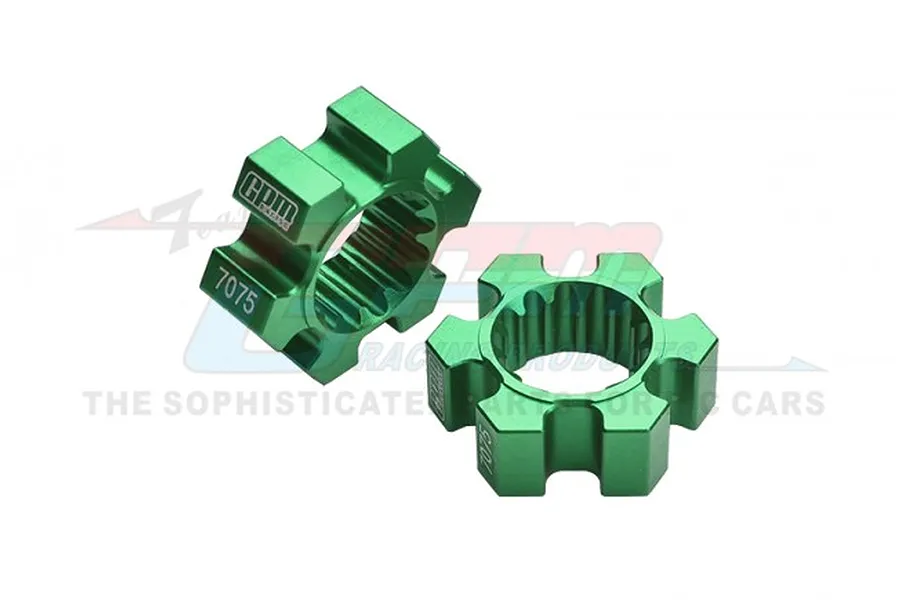GPM Green Aluminium 24mm Wheel Hexes 2Pcs image 80437