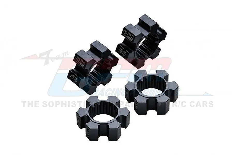 GPM Black Aluminium 24mm Wheel Hex 4Pcs image 80441