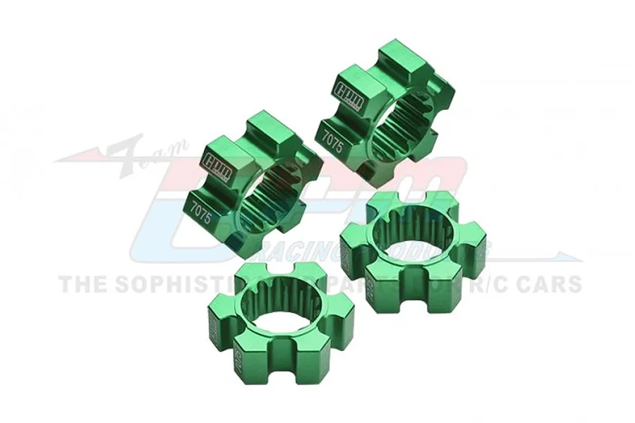 GPM Green Aluminium 24mm Wheel Hex 4Pcs image 80442