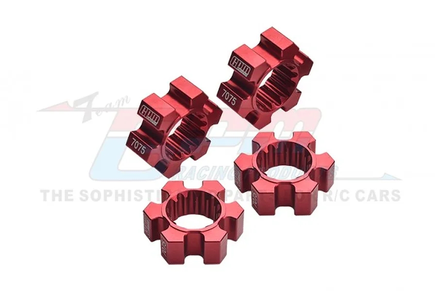 GPM Red Aluminium 24mm Wheel Hex 4Pcs image 80443