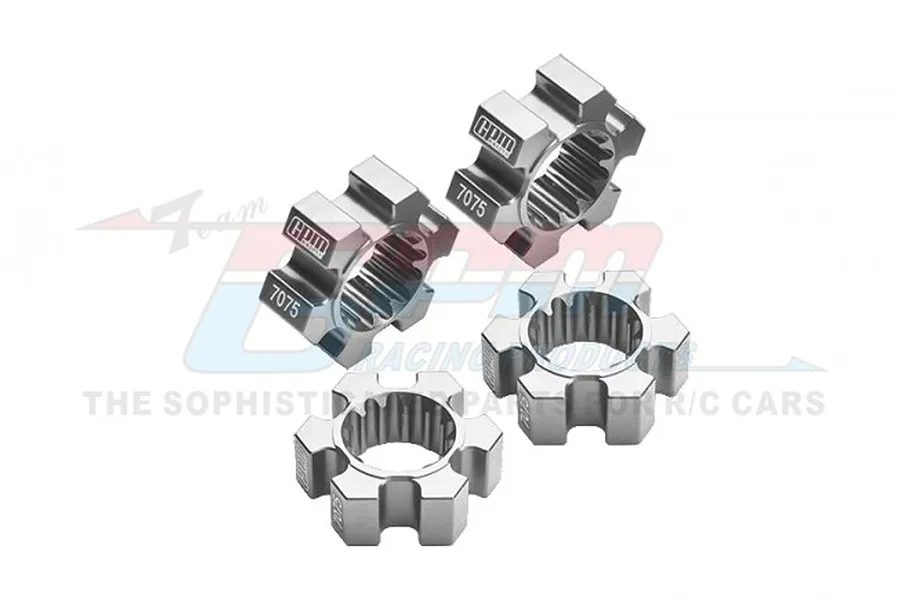 GPM Silver Aluminium 24mm Wheel Hex 4Pcs image 80444