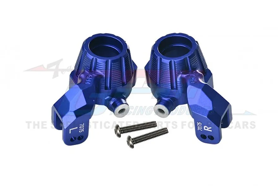 GPM Blue Aluminium Front Steering Hubs 2Pcs image 1
