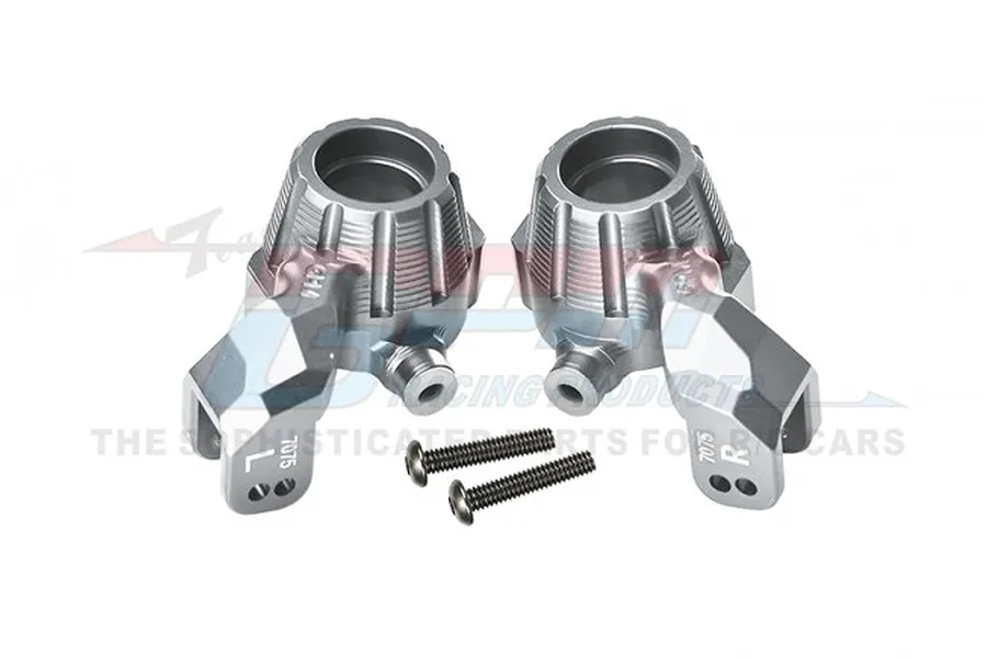 GPM Silver Aluminium Front Steering Hubs 2Pcs image 1