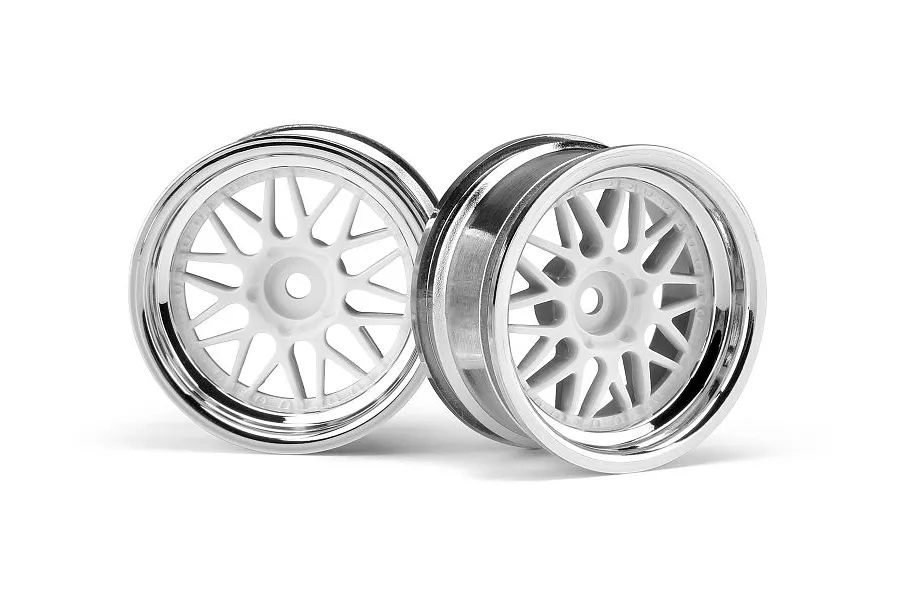 HPI 1.9&amp;quot; (6mm Off-Set) HRE C90 Chrome/White Rims 2Pcs image 8050