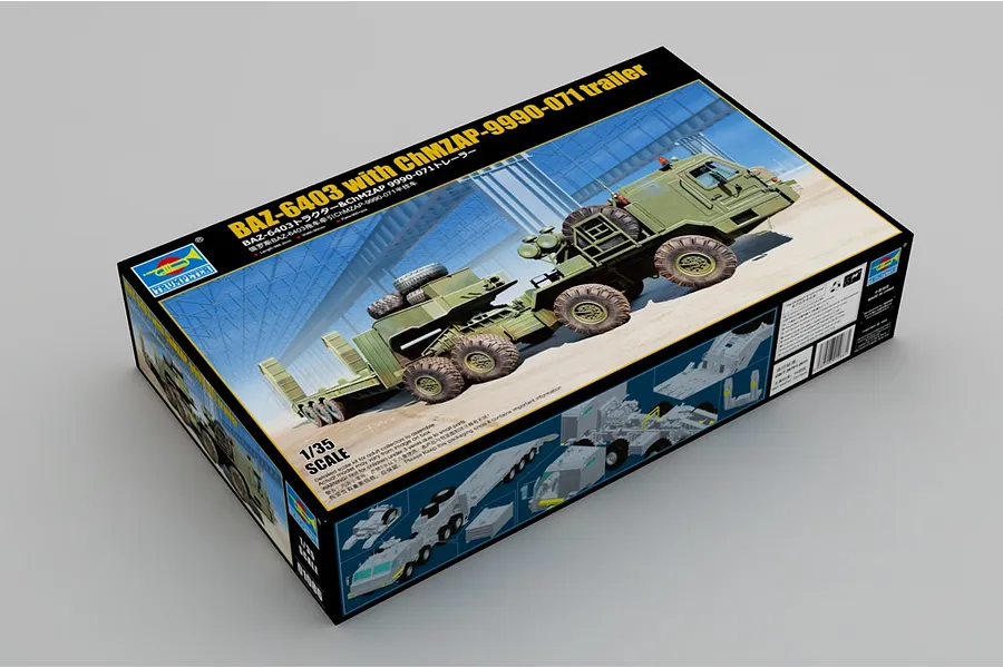 Trumpeter 1/35 BAZ-6403 w/ ChMZAP-9990-071 Trailer Model Kit image 80678