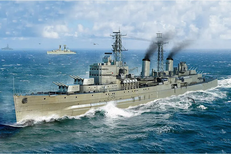 Trumpeter 1/700 HMS Belfast 1959 Plastic Model Kit image 80685