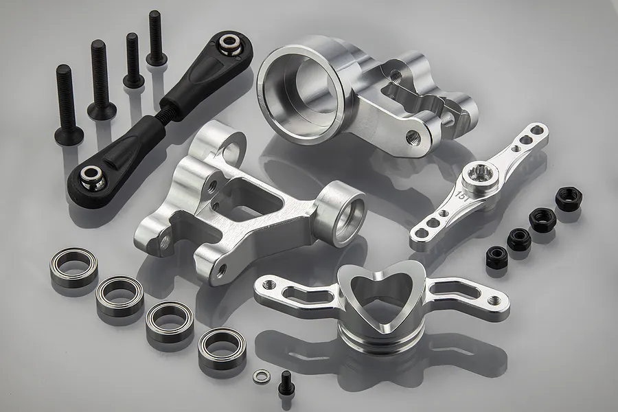 Rovan Silver Aluminium Double Sided Steering/Servo Saver Set w/ Bearings image 80824