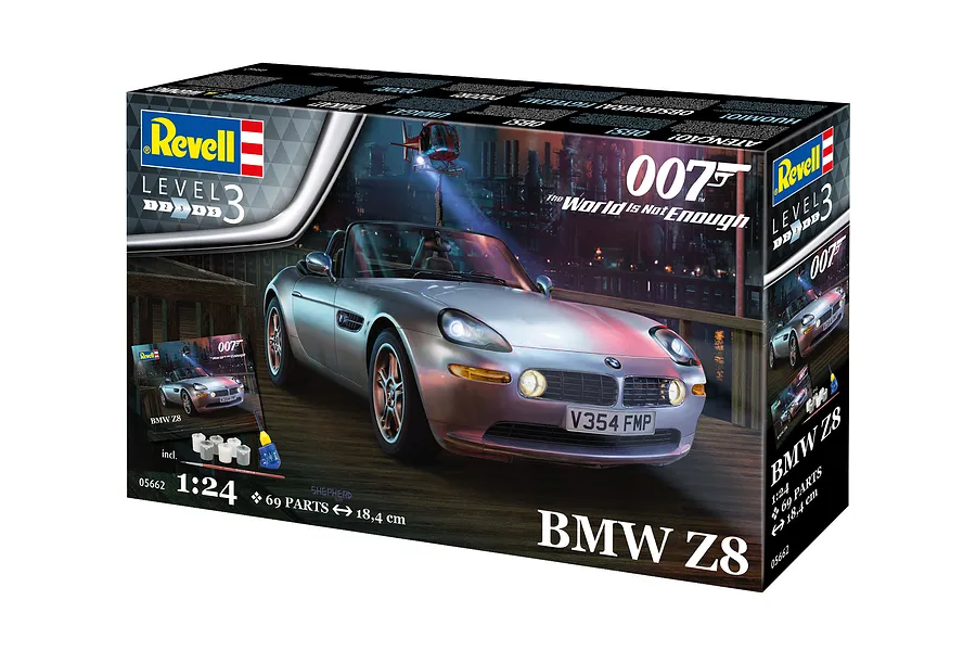 Revell 1/24 BMW Z8 &amp;quot;The World Is Not Enough&amp;quot; James Bond 007 Gift Set Scaled Plastic Model Kit image 80851