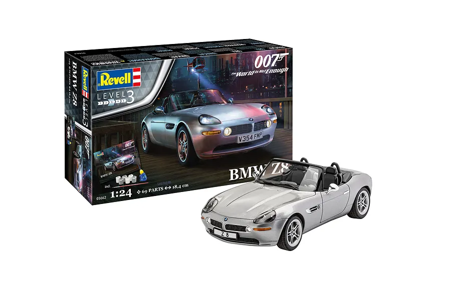 Revell 1/24 BMW Z8 &amp;quot;The World Is Not Enough&amp;quot; James Bond 007 Gift Set Scaled Plastic Model Kit image 80852