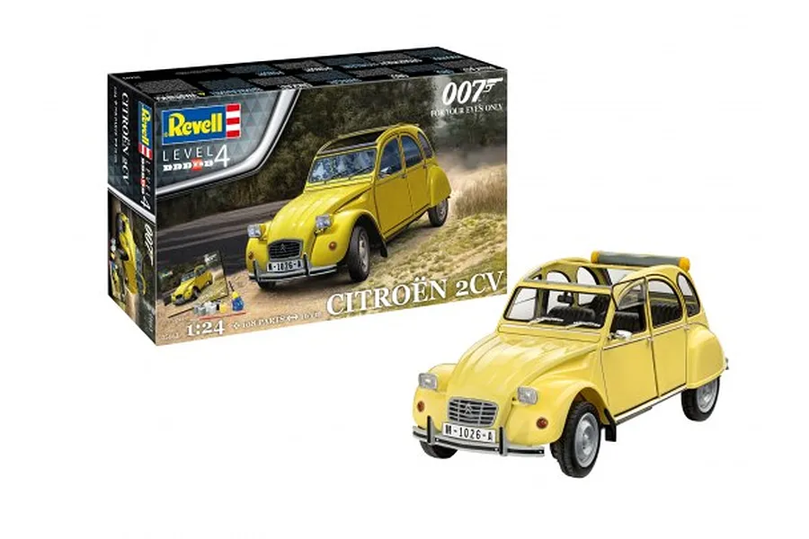Revell 1/24 Citroen 2 CV &amp;quot;For Your Eyes Only&amp;quot; James Bond 007 Gift Set Scaled Plastic Model Kit image 80859