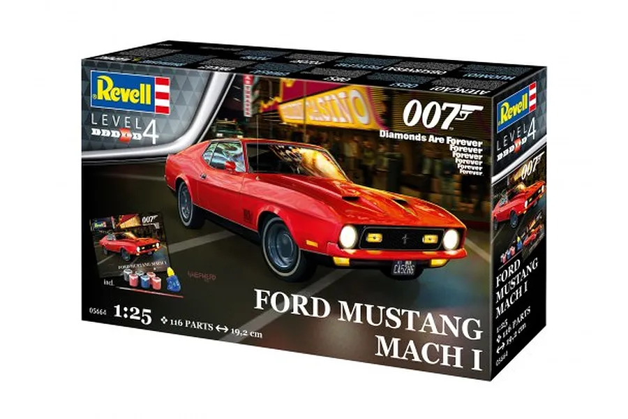 Revell 1/24 Ford Mustang &amp;quot;Diamonds Are Forever&amp;quot; James Bond 007 Gift Set Scaled Plastic Model Kit image 80865