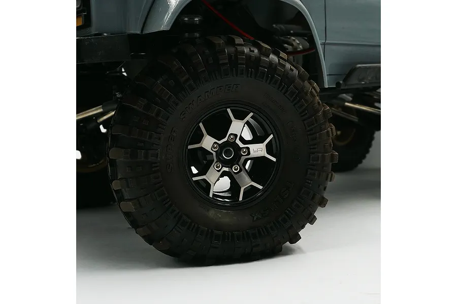 Yeah Racing 1.9&amp;quot; Silver Aluminium 5 Spoke Beadlock Rims 2Pcs image 81127