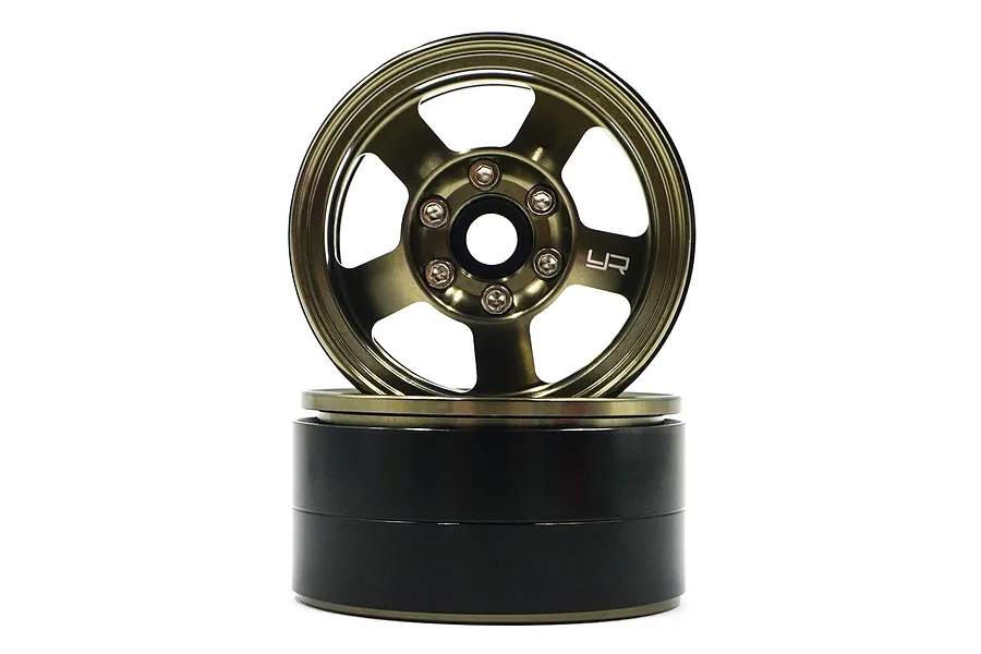 Yeah Racing Gold Aluminium 1.9&amp;quot; 5 Spoke Beadlock Rims image 81130