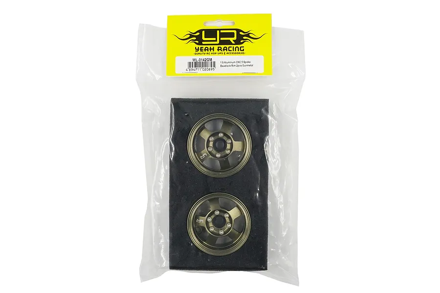Yeah Racing Gold Aluminium 1.9&amp;quot; 5 Spoke Beadlock Rims image 3
