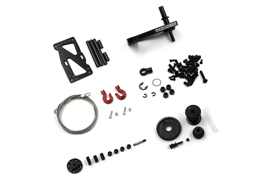 Yeah Racing Black Metal Adjustable Winch Mount Set With Clutch image 81140