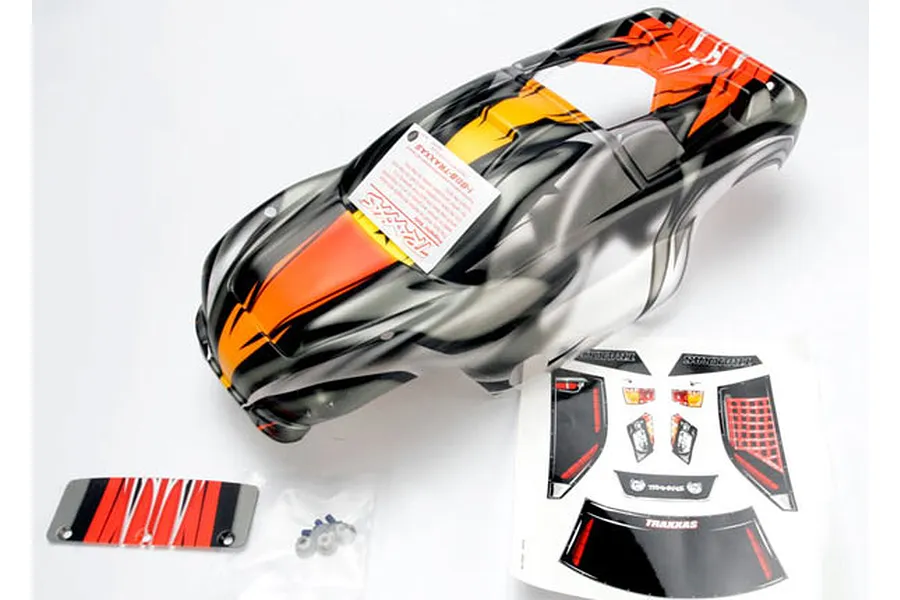 Traxxas 1/10 Nitro Rustler ProGraphix Body Shell - Orange/Clear image 81160