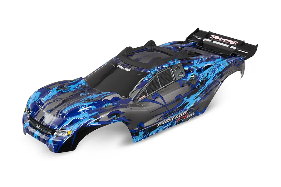 Traxxas 1/10 Rustler 4x4 ProGraphix Painted Body Shell - Blue image 81161