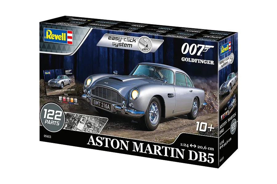 Revell 1/24 Aston Martin DB5 - James Bond 007 Goldfinger Easy Click Scaled Plastic Model Kit image 81236