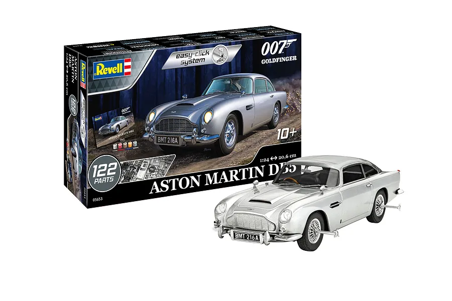 Revell 1/24 Aston Martin DB5 - James Bond 007 Goldfinger Easy Click Scaled Plastic Model Kit image 81237