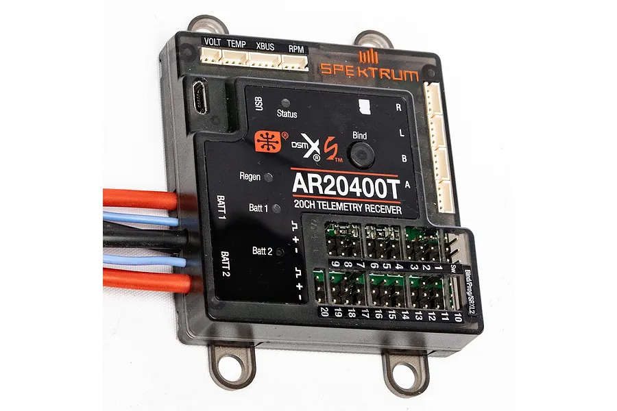 Spektrum AR20400T 2.4Ghz 20ch PowerSafe Telemetry Receiver Set image 81358