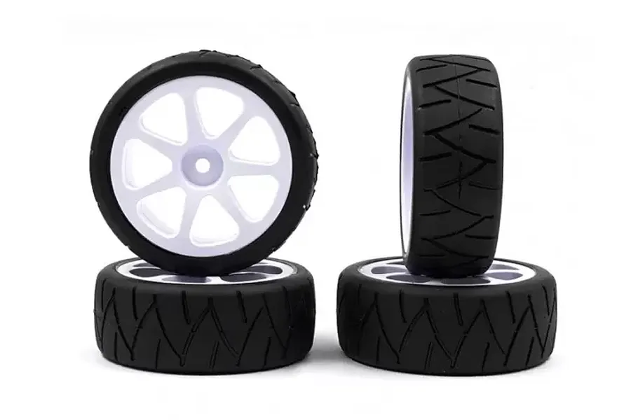 Rush 1/10 24X Radial Tyres w/ 7 Spoked Rims 4Pcs image 81361