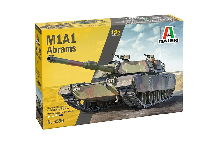 Italeri 1/35 M1 A1 Abrams Tank Scaled Plastic Model Kit with Australian Decals image 81448