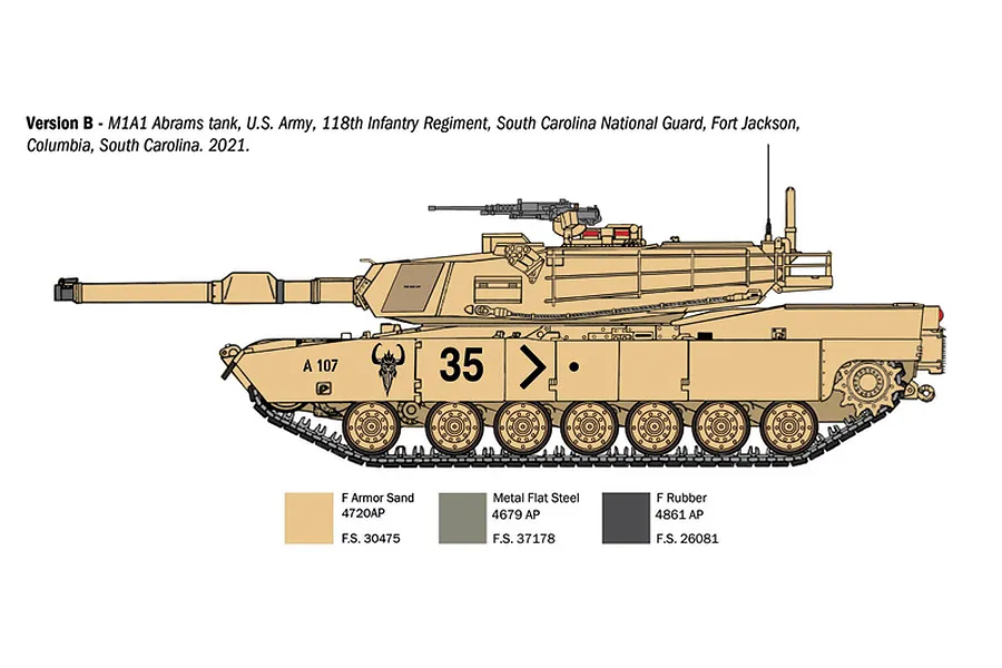 Italeri 1/35 M1 A1 Abrams Tank Scaled Plastic Model Kit with Australian Decals image 4