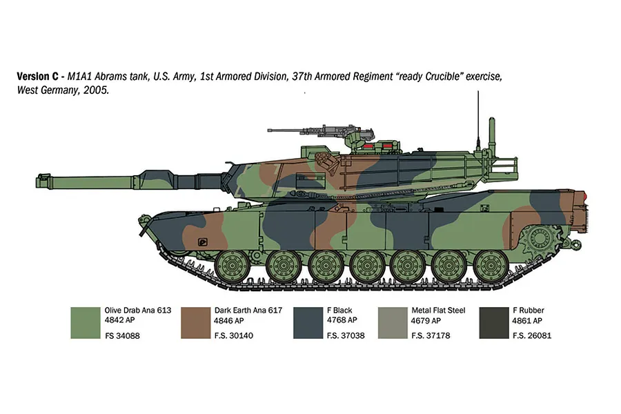 Italeri 1/35 M1 A1 Abrams Tank Scaled Plastic Model Kit with Australian Decals image 5