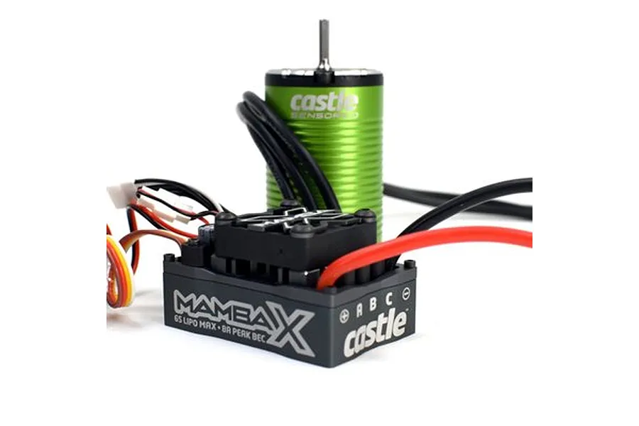Castle Creations 1412-3200Kv Sensored Brushless Motor &amp;amp; Mamba X SCT 25.2V Waterproof ESC Combo image 81463