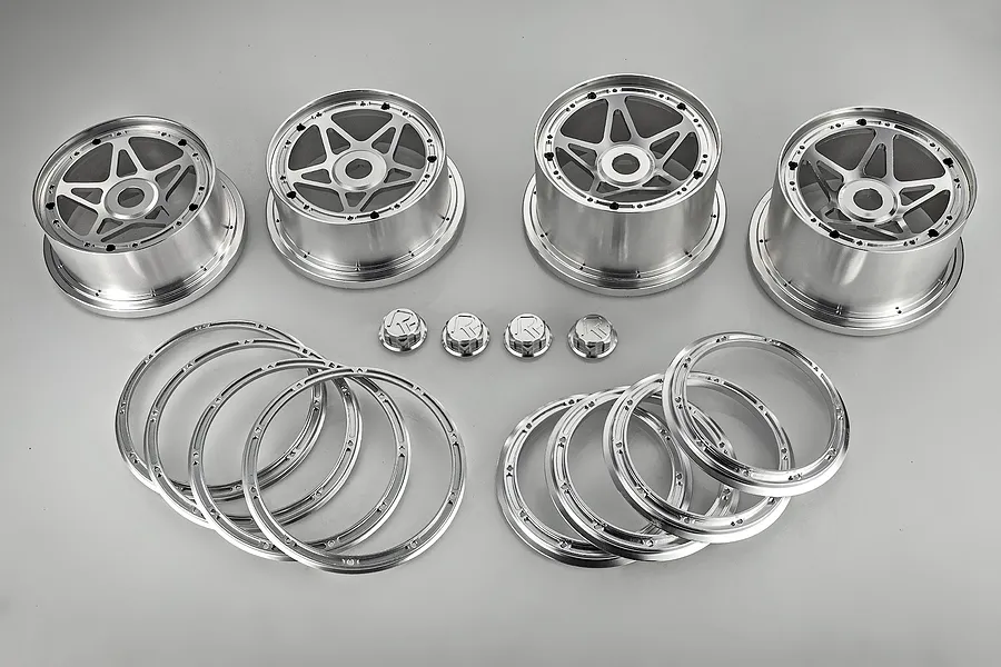 Rovan 1/5 Silver Aluminium 5 Star Beadlock Rims 4Pcs image 81528