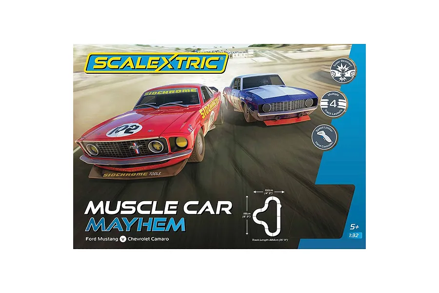 Scalextric 1/32 Muscle Car Mayhem Complete Slot Car Set image 81551