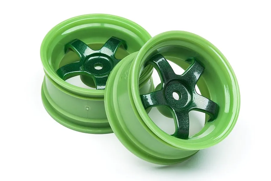 HPI 1.9&amp;quot; (3mm Off-Set) Work Meister S1 Green Rims 2Pcs image 8173
