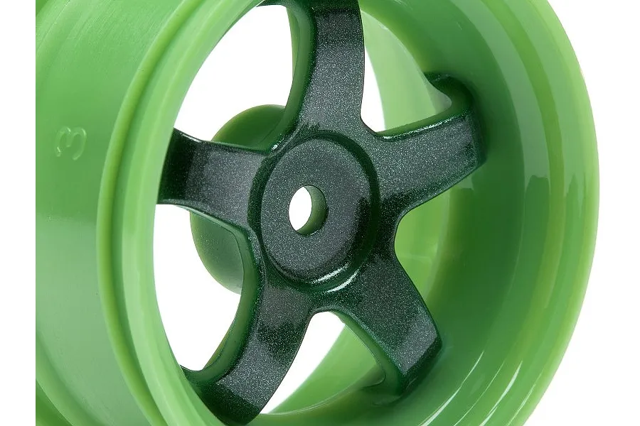 HPI 1.9&amp;quot; (3mm Off-Set) Work Meister S1 Green Rims 2Pcs image 8174