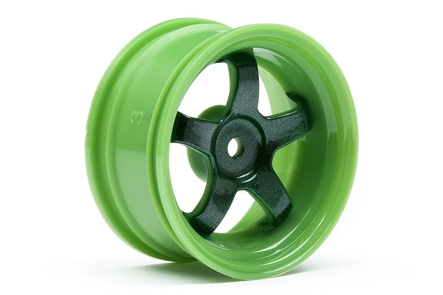 HPI 1.9&amp;quot; (3mm Off-Set) Work Meister S1 Green Rims 2Pcs image 8175