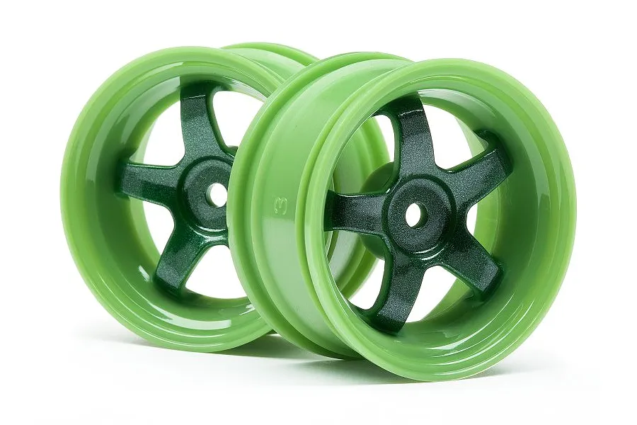 HPI 1.9&amp;quot; (3mm Off-Set) Work Meister S1 Green Rims 2Pcs image 8176