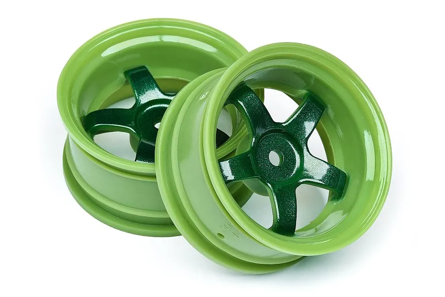 HPI 1.9&amp;quot; (6mm Off-Set) Work Meister S1 Green Rims 2Pcs image 8177