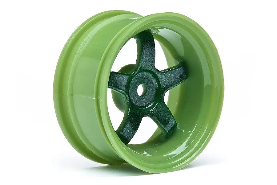 HPI 1.9&amp;quot; (6mm Off-Set) Work Meister S1 Green Rims 2Pcs image 8178