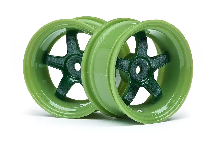 HPI 1.9&amp;quot; (6mm Off-Set) Work Meister S1 Green Rims 2Pcs image 8179
