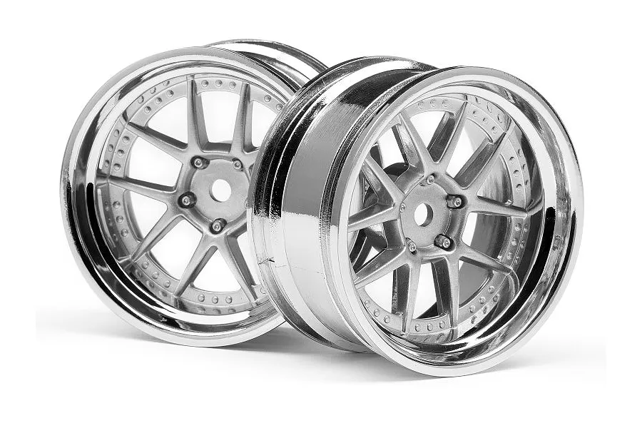 HPI 1.9&amp;quot; (6mm Off-Set) DY-Champion Chrome/Silver Rims 2Pcs image 8184