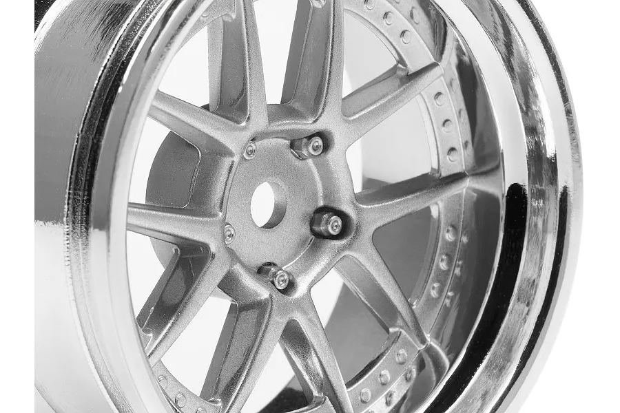 HPI 1.9&amp;quot; (6mm Off-Set) DY-Champion Chrome/Silver Rims 2Pcs image 8186