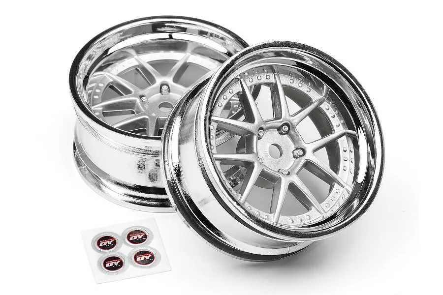 HPI 1.9&amp;quot; (6mm Off-Set) DY-Champion Chrome/Silver Rims 2Pcs image 8187