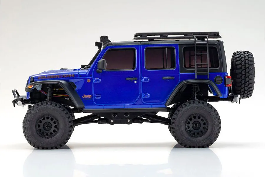 Kyosho Mini-Z Jeep Wrangler Unlimited Rubicon RC Rock Crawler 4WD RTR - Metallic Ocean Blue image 81865