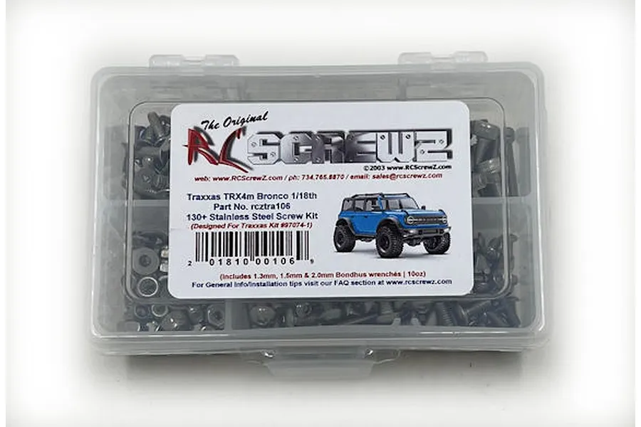 RC ScrewZ Traxxas TRX-4M Bronco Complete Stainless Steel Screw Kit image 81898