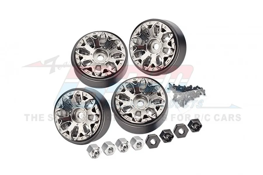 GPM 1.0&amp;quot; Silver Aluminium Y Shape Beadlock Rims 4Pcs image 81917