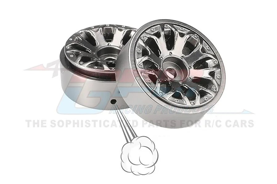 GPM 1.0&amp;quot; Silver Aluminium Y Shape Beadlock Rims 4Pcs image 2
