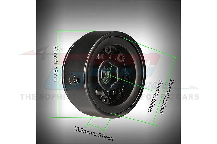 GPM 1.0&amp;quot; Silver Aluminium Y Shape Beadlock Rims 4Pcs image 3